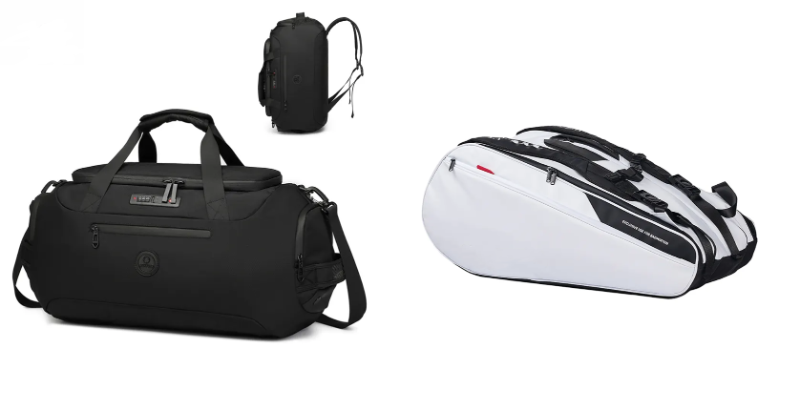 Bundle of Professional-Level Tennis Racket Bag and Sports Duffel Bag with Shoe Compartment